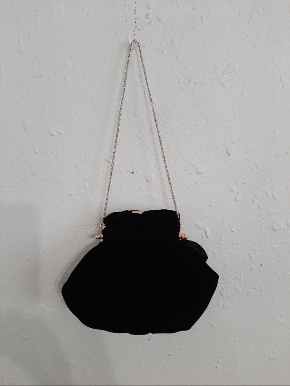 Vintage Vanessa velvet clutch mini purse on chain clasp coin evenings